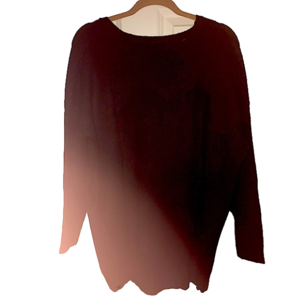 NWOT Adrianna papell ribbed trim V neck tunic sweater - Picture 3 of 5